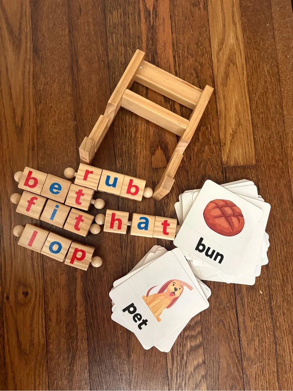 Wooden Word Builder Toy Set | Natural Brown | Montessori